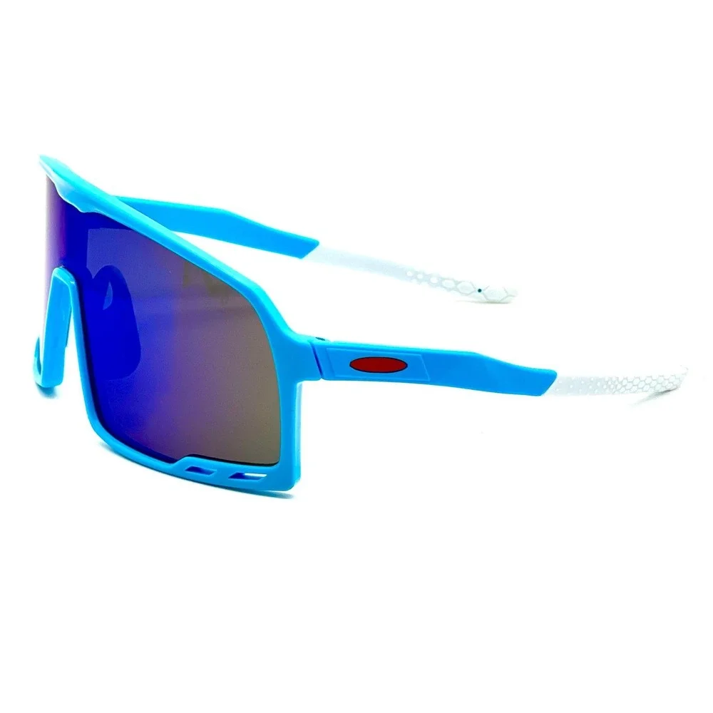 Oversized Sunglasses Blue Mirrored‎ Lens Shield Visor Sport Cycling Sunny Beach